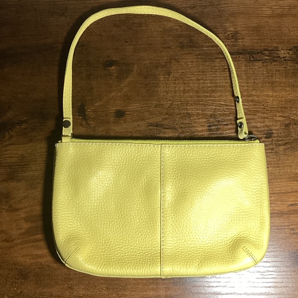 GAP Handbags - GAP Lemon Yellow Cow Leather Shoulder Bag l Polka Dot Interior
